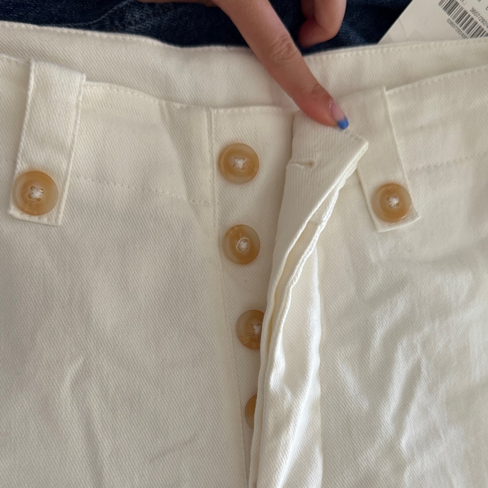 LA MIEL Cream Button-Up Flare Pants